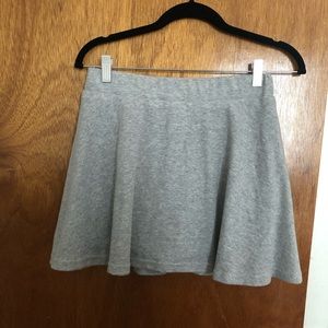 grey sweater elastic waist mini skirt